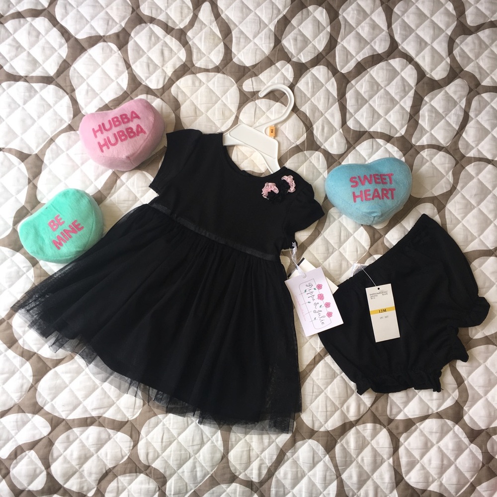 NWT Black TuTu Dress 2-piece set Size 12 months